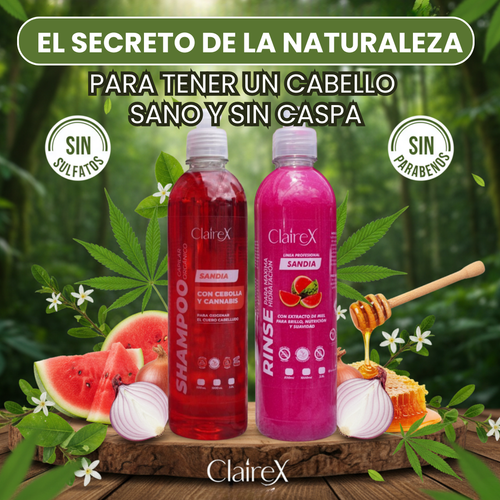 KIT ANTI-CASPA DE CEBOLLA, CANNABIS Y SANDIA